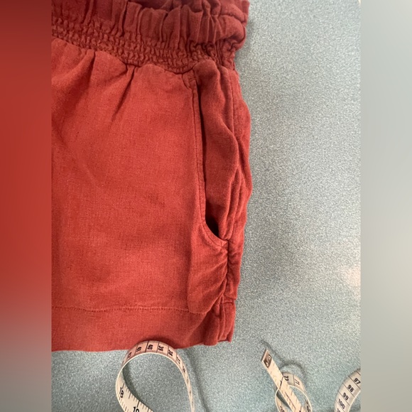 Abercrombie & Fitch Brown High Waist Linen Blend Shorts Women’s Small Rust - Picture 5 of 8